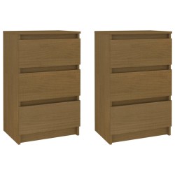 vidaXL Nachtschränke 2 Stk. Honigbraun Massivholz Kiefer