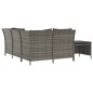 4-tlg. Garten-Lounge-Set mit Kissen Grau Poly Rattan 4-tlg. Garten-Lounge-Set mit Kissen Grau Poly Rattan