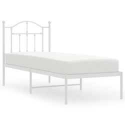 vidaXL Bettgestell mit Kopfteil Metall Weiß 75x190 cm
