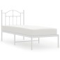 vidaXL Bettgestell mit Kopfteil Metall Weiß 75x190 cm vidaXL Bettgestell mit Kopfteil Metall Weiß 75x190 cm