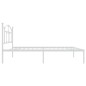 vidaXL Bettgestell mit Kopfteil Metall Weiß 75x190 cm vidaXL Bettgestell mit Kopfteil Metall Weiß 75x190 cm