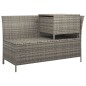 4-tlg. Garten-Lounge-Set mit Kissen Grau Poly Rattan 4-tlg. Garten-Lounge-Set mit Kissen Grau Poly Rattan