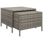 4-tlg. Garten-Lounge-Set mit Kissen Grau Poly Rattan 4-tlg. Garten-Lounge-Set mit Kissen Grau Poly Rattan