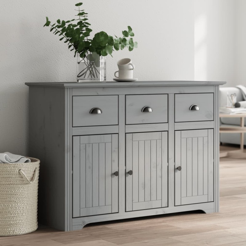 vidaXL Sideboard BODO Grau 115x43x79,5 cm Massivholz Kiefer vidaXL Sideboard BODO Grau 115x43x79,5 cm Massivholz Kiefer