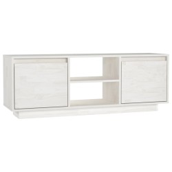 vidaXL TV-Schrank Weiß 110x30x40 cm Massivholz Kiefer
