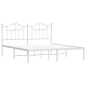 vidaXL Bettgestell mit Kopfteil Metall Weiß 180x200 cm vidaXL Bettgestell mit Kopfteil Metall Weiß 180x200 cm