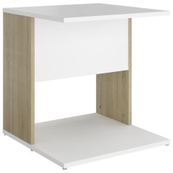 vidaXL Beistelltisch Weiß und Sonoma-Eiche 45x45x48 cm Holzwerkstoff