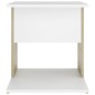 vidaXL Beistelltisch Weiß und Sonoma-Eiche 45x45x48 cm Holzwerkstoff vidaXL Beistelltisch Weiß und Sonoma-Eiche 45x45x48 cm Holzwerkstoff