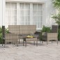 4-tlg. Garten-Lounge-Set mit Kissen Grau Poly Rattan 4-tlg. Garten-Lounge-Set mit Kissen Grau Poly Rattan