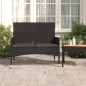 Gartenbank 2-Sitzer mit Kissen Schwarz Poly Rattan Gartenbank 2-Sitzer mit Kissen Schwarz Poly Rattan
