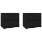 vidaXL Nachttische 2 Stk. Schwarz 40x30,5x35,5 cm Massivholz Kiefer vidaXL Nachttische 2 Stk. Schwarz 40x30,5x35,5 cm Massivholz Kiefer