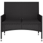 Gartenbank 2-Sitzer mit Kissen Schwarz Poly Rattan Gartenbank 2-Sitzer mit Kissen Schwarz Poly Rattan