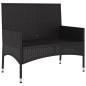 Gartenbank 2-Sitzer mit Kissen Schwarz Poly Rattan Gartenbank 2-Sitzer mit Kissen Schwarz Poly Rattan