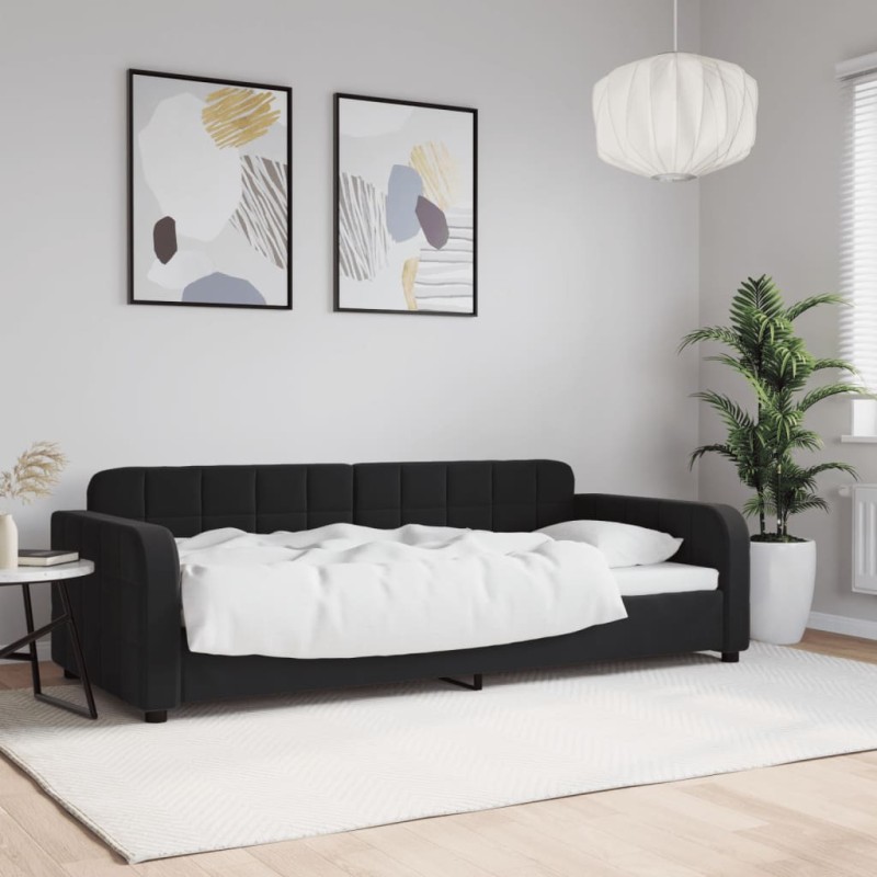 vidaXL Tagesbett Schwarz 90x200 cm Samt vidaXL Tagesbett Schwarz 90x200 cm Samt