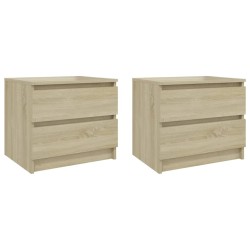 vidaXL Nachttische 2 Stk. Sonoma-Eiche 50x39x43,5 cm Holzwerkstoff