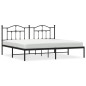 vidaXL Bettgestell mit Kopfteil Metall Schwarz 200x200 cm vidaXL Bettgestell mit Kopfteil Metall Schwarz 200x200 cm