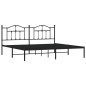 vidaXL Bettgestell mit Kopfteil Metall Schwarz 200x200 cm vidaXL Bettgestell mit Kopfteil Metall Schwarz 200x200 cm