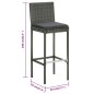 vidaXL Barhocker mit Kissen 6 Stk. Grau Poly Rattan vidaXL Barhocker mit Kissen 6 Stk. Grau Poly Rattan