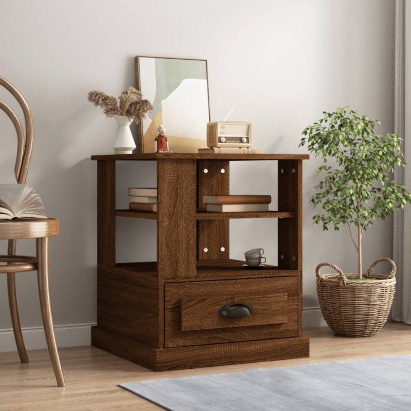 vidaXL Beistelltisch Braun Eichen-Optik 50x50x60 cm Holzwerkstoff vidaXL Beistelltisch Braun Eichen-Optik 50x50x60 cm Holzwerkstoff