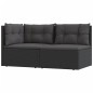 2-tlg. Garten-Lounge-Set mit Kissen Schwarz Poly Rattan 2-tlg. Garten-Lounge-Set mit Kissen Schwarz Poly Rattan