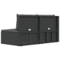 2-tlg. Garten-Lounge-Set mit Kissen Schwarz Poly Rattan 2-tlg. Garten-Lounge-Set mit Kissen Schwarz Poly Rattan