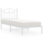 vidaXL Bettgestell mit Kopfteil Metall Weiß 90x200 cm vidaXL Bettgestell mit Kopfteil Metall Weiß 90x200 cm