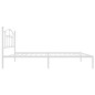 vidaXL Bettgestell mit Kopfteil Metall Weiß 90x200 cm vidaXL Bettgestell mit Kopfteil Metall Weiß 90x200 cm