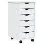 vidaXL Rollschrank mit Schubladen MOSS Weiß Massivholz Kiefer vidaXL Rollschrank mit Schubladen MOSS Weiß Massivholz Kiefer