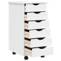 vidaXL Rollschrank mit Schubladen MOSS Weiß Massivholz Kiefer vidaXL Rollschrank mit Schubladen MOSS Weiß Massivholz Kiefer