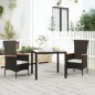 Gartenstühle mit Kissen 2 Stk. Poly Rattan Schwarz Gartenstühle mit Kissen 2 Stk. Poly Rattan Schwarz