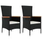 Gartenstühle mit Kissen 2 Stk. Poly Rattan Schwarz Gartenstühle mit Kissen 2 Stk. Poly Rattan Schwarz