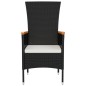 Gartenstühle mit Kissen 2 Stk. Poly Rattan Schwarz Gartenstühle mit Kissen 2 Stk. Poly Rattan Schwarz
