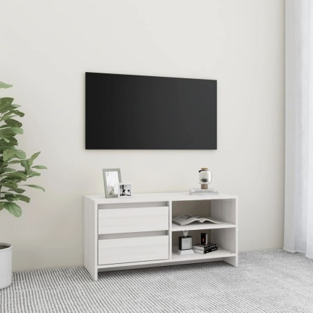 vidaXL TV-Schrank Weiß 80x31x39 cm Massivholz Kiefer