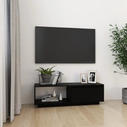 vidaXL TV-Schrank Schwarz 110x30x33,5 cm Massivholz Kiefer