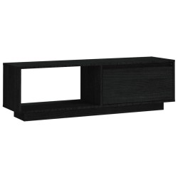 vidaXL TV-Schrank Schwarz 110x30x33,5 cm Massivholz Kiefer