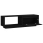 vidaXL TV-Schrank Schwarz 110x30x33,5 cm Massivholz Kiefer