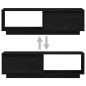 vidaXL TV-Schrank Schwarz 110x30x33,5 cm Massivholz Kiefer