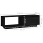 vidaXL TV-Schrank Schwarz 110x30x33,5 cm Massivholz Kiefer