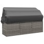 vidaXL Outdoor-Loungebett mit Dach und Kissen Grau Poly Rattan vidaXL Outdoor-Loungebett mit Dach und Kissen Grau Poly Rattan
