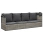 vidaXL Outdoor-Loungebett mit Dach und Kissen Grau Poly Rattan vidaXL Outdoor-Loungebett mit Dach und Kissen Grau Poly Rattan