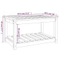 vidaXL Gartentisch Weiß 82,5x50,5x45 cm Massivholz Kiefer vidaXL Gartentisch Weiß 82,5x50,5x45 cm Massivholz Kiefer