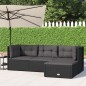 4-tlg. Garten-Lounge-Set mit Kissen Schwarz Poly Rattan 4-tlg. Garten-Lounge-Set mit Kissen Schwarz Poly Rattan