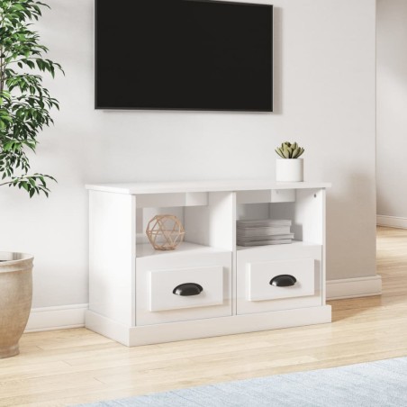 vidaXL TV-Schrank Hochglanz-Weiß 80x35x50 cm Holzwerkstoff
