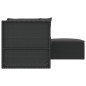 4-tlg. Garten-Lounge-Set mit Kissen Schwarz Poly Rattan 4-tlg. Garten-Lounge-Set mit Kissen Schwarz Poly Rattan