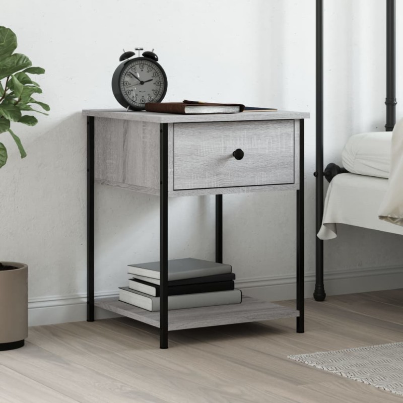 vidaXL Nachttisch Grau Sonoma 44x45x58 cm Holzwerkstoff vidaXL Nachttisch Grau Sonoma 44x45x58 cm Holzwerkstoff
