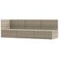3-tlg. Garten-Lounge-Set mit Kissen Grau Poly Rattan 3-tlg. Garten-Lounge-Set mit Kissen Grau Poly Rattan
