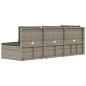 3-tlg. Garten-Lounge-Set mit Kissen Grau Poly Rattan 3-tlg. Garten-Lounge-Set mit Kissen Grau Poly Rattan