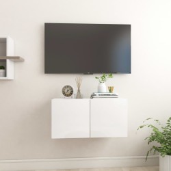 vidaXL TV-Hängeschrank Hochglanz-Weiß 60x30x30 cm