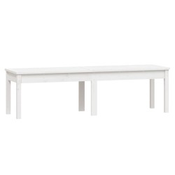 vidaXL Gartenbank 2-Sitzer Weiß 159,5x44x45 cm Massivholz Kiefer