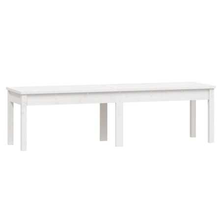 vidaXL Gartenbank 2-Sitzer Weiß 159,5x44x45 cm Massivholz Kiefer